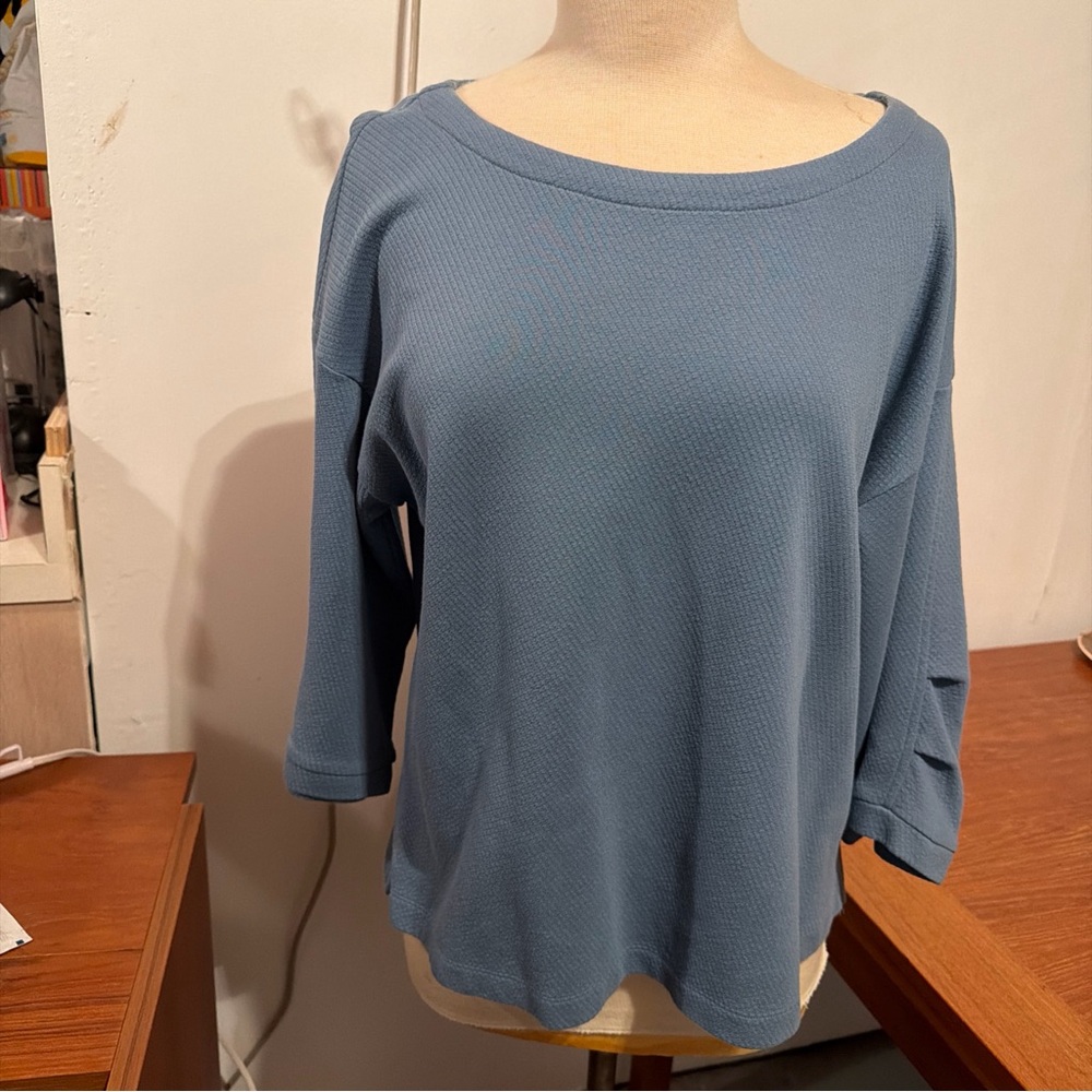 Women’s Top Pullover By Eileen Fisher Organic Cotton Blend 3/4 Sleeve Size M